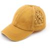 imageCC Exclusives Washed Cotton Denim Basket Weave CrissCross Ponytail Baseball Cap Bundle Hair Tie BT922Mustard