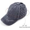 imageCC Exclusives Washed Cotton Denim Basket Weave CrissCross Ponytail Baseball Cap Bundle Hair Tie BT922Navy