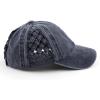 imageCC Exclusives Washed Cotton Denim Basket Weave CrissCross Ponytail Baseball Cap Bundle Hair Tie BT922Navy