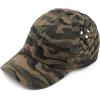 imageCC Exclusives Washed Cotton Denim Basket Weave CrissCross Ponytail Baseball Cap Bundle Hair Tie BT922Olive Camo