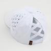 imageCC Exclusives Washed Cotton Denim Basket Weave CrissCross Ponytail Baseball Cap Bundle Hair Tie BT922White