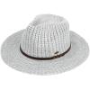 imageCC Fall Panama Hat WLeather Trim BandLt Mel Grey