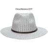 imageCC Fall Panama Hat WLeather Trim BandLt Mel Grey