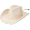 imageCC Faux Suede Cowboy Hat wChin StrapBurnt Logo Faux Suedebeige