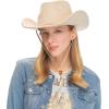 imageCC Faux Suede Cowboy Hat wChin StrapBurnt Logo Faux Suedebeige