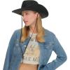 imageCC Faux Suede Cowboy Hat wChin StrapBurnt Logo Faux Suedeblack