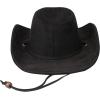 imageCC Faux Suede Cowboy Hat wChin StrapBurnt Logo Faux Suedeblack