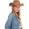 imageCC Faux Suede Cowboy Hat wChin StrapBurnt Logo Faux Suedecamel