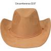 imageCC Faux Suede Cowboy Hat wChin StrapBurnt Logo Faux Suedecamel