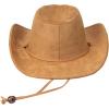 imageCC Faux Suede Cowboy Hat wChin StrapBurnt Logo Faux Suedecamel