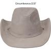imageCC Faux Suede Cowboy Hat wChin StrapBurnt Logo Faux Suedegrey
