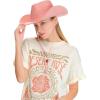 imageCC Faux Suede Cowboy Hat wChin StrapBurnt Logo Faux Suederose