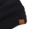 imageCC Hatsandscarf Exclusives Unisex Solid Ribbed Beanie with Pom HAT43A Blacktilted Stitch
