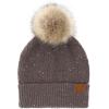 imageCC Hatsandscarf Exclusives Unisex Solid Ribbed Beanie with Pom HAT43A Brioche Cable Patternearth Grey