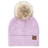 imageCC Hatsandscarf Exclusives Unisex Solid Ribbed Beanie with Pom HAT43A Brioche Cable Patternnew Lavender