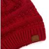 imageCC Hatsandscarf Exclusives Unisex Solid Ribbed Beanie with Pom HAT43A Chili Peppertilted Stitch