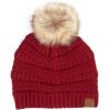 imageCC Hatsandscarf Exclusives Unisex Solid Ribbed Beanie with Pom HAT43A Gift Setburgundy