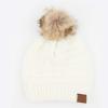 imageCC Hatsandscarf Exclusives Unisex Solid Ribbed Beanie with Pom HAT43A Gift Setivory
