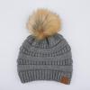 imageCC Hatsandscarf Exclusives Unisex Solid Ribbed Beanie with Pom HAT43A Gift Setltmelgrey