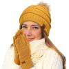 imageCC Hatsandscarf Exclusives Unisex Solid Ribbed Beanie with Pom HAT43A Gift Setmustard