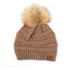 imageCC Hatsandscarf Exclusives Unisex Solid Ribbed Beanie with Pom HAT43A Gift Settaupe