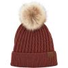 imageCC Hatsandscarf Exclusives Unisex Solid Ribbed Beanie with Pom HAT43A Honey Comb Patternrayonbrick