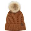 imageCC Hatsandscarf Exclusives Unisex Solid Ribbed Beanie with Pom HAT43A Honey Comb Patternrayongolden Camel