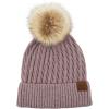 imageCC Hatsandscarf Exclusives Unisex Solid Ribbed Beanie with Pom HAT43A Honey Comb Patternrayonmauve Mix