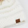 imageCC Hatsandscarf Exclusives Unisex Solid Ribbed Beanie with Pom HAT43A Ivorytilted Stitch