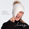 imageCC Hatsandscarf Exclusives Unisex Solid Ribbed Beanie with Pom HAT43A Ivorytilted Stitch