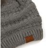imageCC Hatsandscarf Exclusives Unisex Solid Ribbed Beanie with Pom HAT43A Lt Melgreytilted Stitch