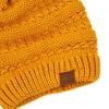 imageCC Hatsandscarf Exclusives Unisex Solid Ribbed Beanie with Pom HAT43A Mustardtilted Stitch