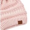 imageCC Hatsandscarf Exclusives Unisex Solid Ribbed Beanie with Pom HAT43A Rosetilted Stitch