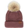 imageCC Hatsandscarf Exclusives Unisex Solid Ribbed Beanie with Pom HAT43A Smocking Stitch Patterncoco Berry