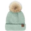imageCC Hatsandscarf Exclusives Unisex Solid Ribbed Beanie with Pom HAT43A Smocking Stitch Patternpale Mint