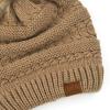 imageCC Hatsandscarf Exclusives Unisex Solid Ribbed Beanie with Pom HAT43A Taupetilted Stitch