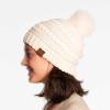 imageCC Hatsandscarf Exclusives Unisex Solid Ribbed Beanie with Pom HAT43Aivory