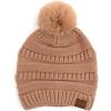 imageCC Hatsandscarf Exclusives Unisex Solid Ribbed Beanie with Pom HAT43Anude