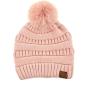 imageCC Hatsandscarf Exclusives Unisex Solid Ribbed Beanie with Pom HAT43Arose