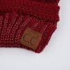 imageCC Hatsandscarf Exclusives Unisex Solid Ribbed Beanie with Pom HAT43Burgundy Metallic