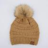 imageCC Hatsandscarf Exclusives Unisex Solid Ribbed Beanie with Pom HAT43Camel Amazon