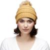 imageCC Hatsandscarf Exclusives Unisex Solid Ribbed Beanie with Pom HAT43Camel Amazon