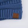 imageCC Hatsandscarf Exclusives Unisex Solid Ribbed Beanie with Pom HAT43Dark Denim