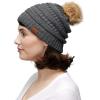 imageCC Hatsandscarf Exclusives Unisex Solid Ribbed Beanie with Pom HAT43Dark Melange Grey Amazon