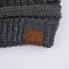 imageCC Hatsandscarf Exclusives Unisex Solid Ribbed Beanie with Pom HAT43Dark Melange Grey Metallic