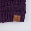 imageCC Hatsandscarf Exclusives Unisex Solid Ribbed Beanie with Pom HAT43Dark Purple
