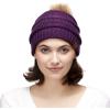 imageCC Hatsandscarf Exclusives Unisex Solid Ribbed Beanie with Pom HAT43Dark Purple