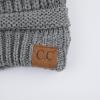 imageCC Hatsandscarf Exclusives Unisex Solid Ribbed Beanie with Pom HAT43Grey