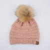 imageCC Hatsandscarf Exclusives Unisex Solid Ribbed Beanie with Pom HAT43Indi Pink