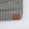 imageCC Hatsandscarf Exclusives Unisex Solid Ribbed Beanie with Pom HAT43Natural Grey
